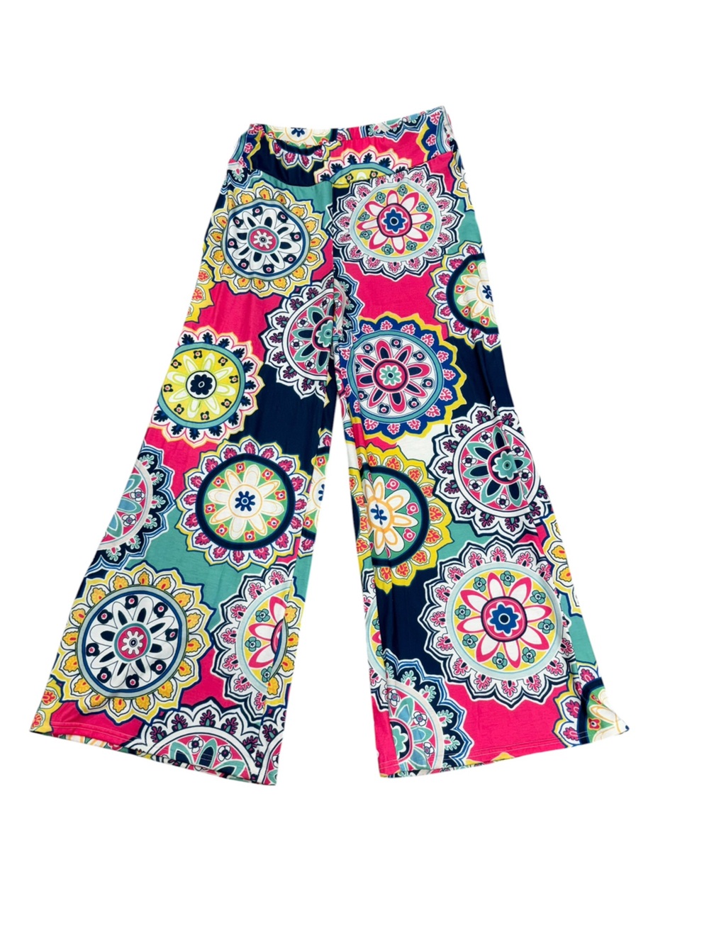 Bright Mandala Print Leggings in Pink, Navy & Mint
